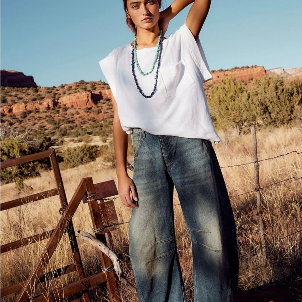 Free People Blue Ankle Jeans - Picture 2 of 2